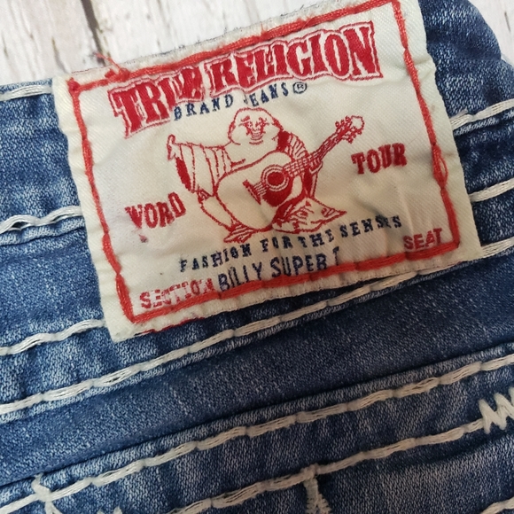 True Religion Vintage Billy Super T Jeans Pocket Flaps 25 - Picture 8 of 11